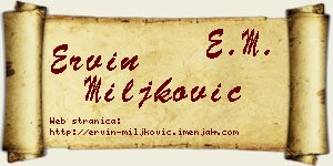 Ervin Miljković vizit kartica